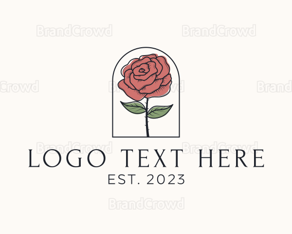 Rose Flower Garden Logo