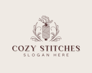 Butterfly Sewing Embroidery logo design