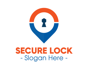 Locked - Keyhole GPS Pin logo design
