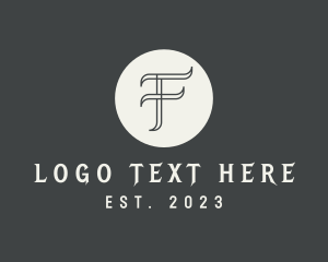 Typography - Elegant Gray Letter F logo design