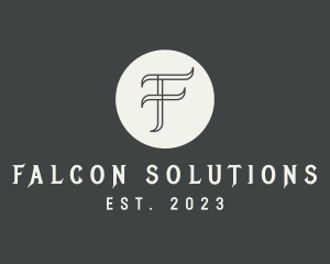 Elegant Gray Letter F logo design