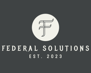 Elegant Gray Letter F logo design