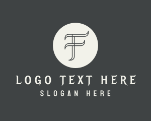Elegant Gray Letter F Logo