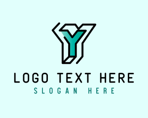 Startup Business Outline Letter Y logo design