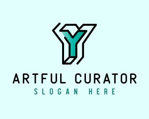 Startup Business Outline Letter Y logo design