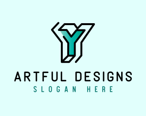 Startup Business Outline Letter Y logo design