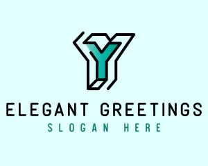 Startup Business Outline Letter Y logo design