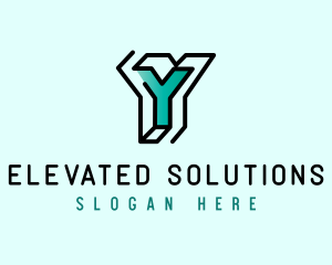 Startup Business Outline Letter Y logo design