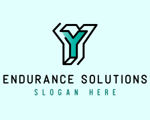 Startup Business Outline Letter Y logo design