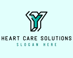 Startup Business Outline Letter Y logo design