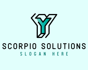 Startup Business Outline Letter Y logo design