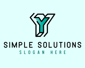 Startup Business Outline Letter Y logo design