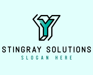 Startup Business Outline Letter Y logo design