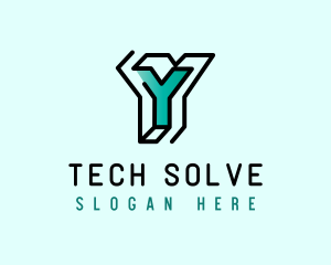 Solution - Startup Business Outline Letter Y logo design