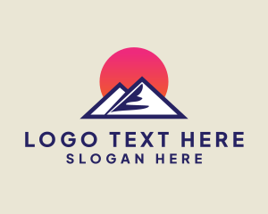 Outdoor - Sunset Mountain Peak logo design