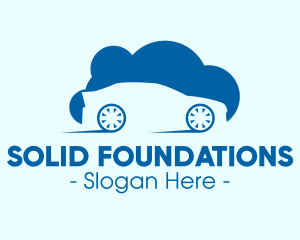 Car Racing - Blue Car Cloud logo design
