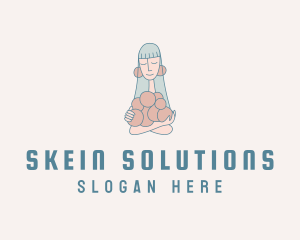 Skein - Yarn Ball Woman logo design