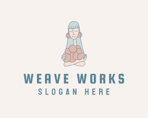 Loom - Yarn Ball Woman logo design