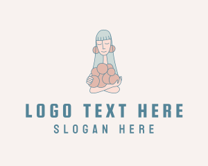 Skein - Yarn Ball Woman logo design