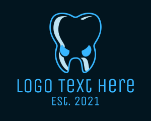 Teeth - Scary Tooth Face logo design