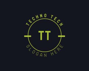 Techno - Digital Neon Techno Gamer logo design