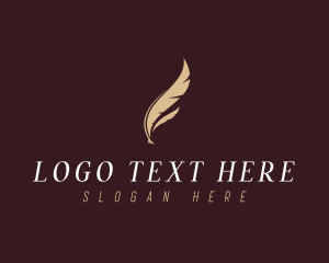 Stationery - Feather Writer Author logo design