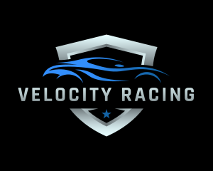 Automobile Racing Car Shield logo design