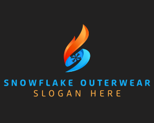 Fire Snowflake Letter S logo design