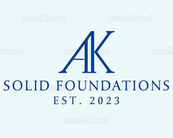 Letter AK Monogram Logo