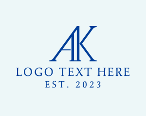 Monogram - Letter AK Monogram logo design