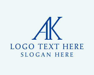 Letter AK Monogram Logo