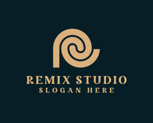 Swirl Art Studio Business Letter R logo design