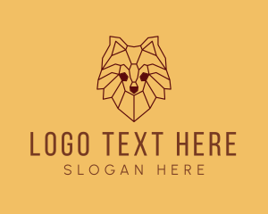 Doggo - Pomeranian Dog Pet Outline logo design