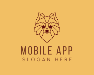 Origami - Pomeranian Dog Pet Outline logo design
