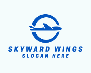 Aeroplane - Blue Airplane Logistics logo design