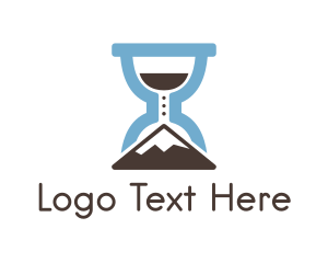 Hill - Mountain Hourglass Time logo design