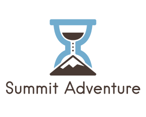 Climbing - Mountain Hourglass Time logo design