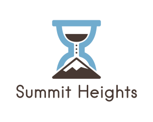 Climbing - Mountain Hourglass Time logo design
