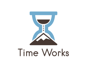 Time - Mountain Hourglass Time logo design