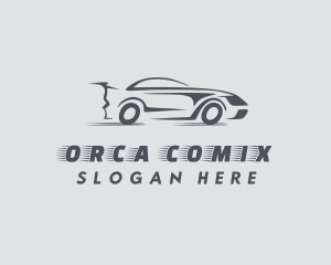 Supercar - Gray Supercar Race logo design