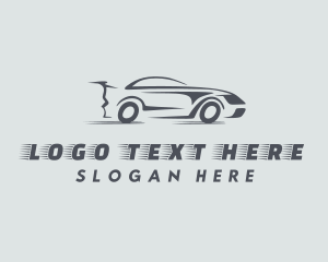 Drag Racing - Gray Supercar Race logo design