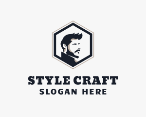 Man Hairstyle Barbershop  logo design