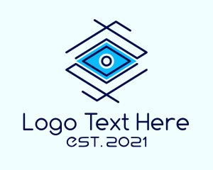 Cyber Security - Geometric Diamond Eye logo design