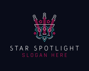 Neon Star Guitar  logo design