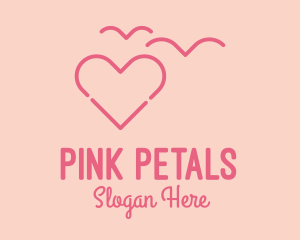 Pink Heart Birds  logo design