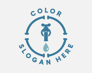 Blue Plumbing Faucet Logo