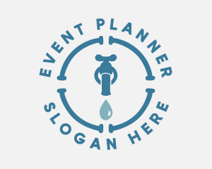 Drain - Blue Plumbing Faucet logo design