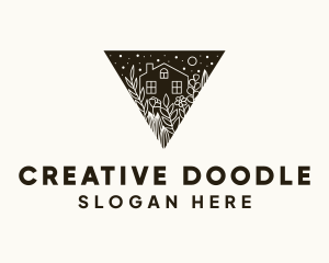 Doodle - Floral Home Doodle logo design