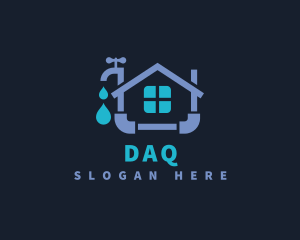Drainage - Water Droplet Plumbing House logo design