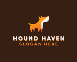 Hound - Orange Guard Dog logo design